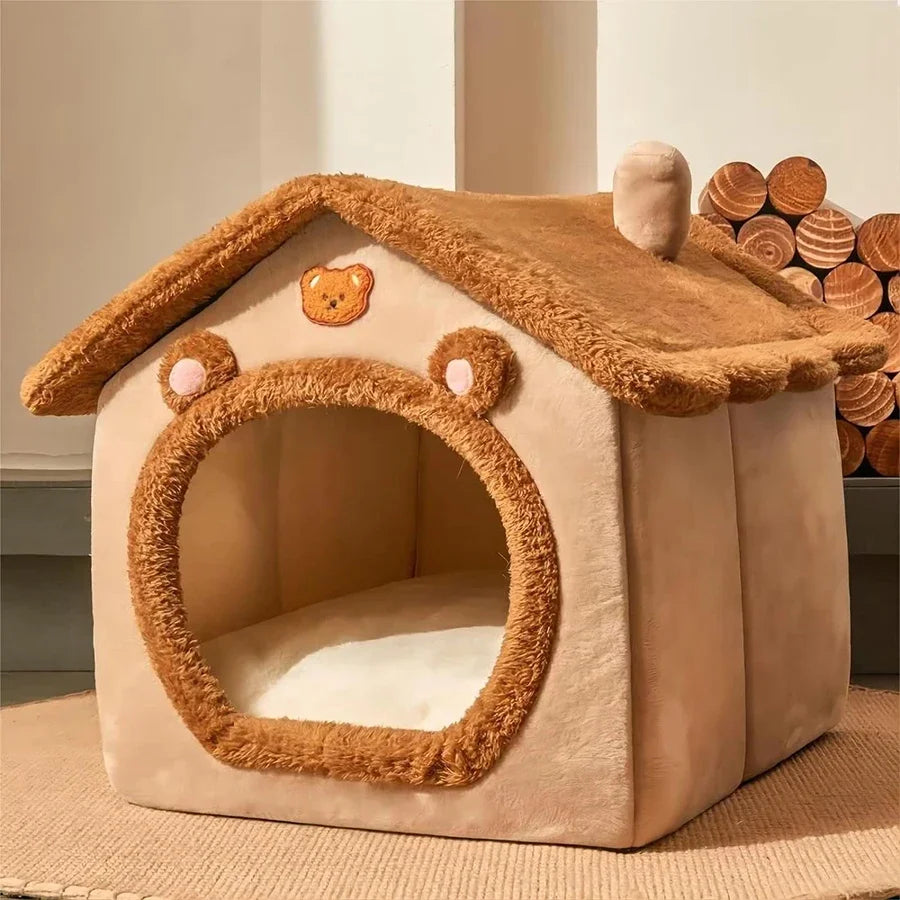 Foldable Pet House Removable Washable Cave Sofa Pet Bed