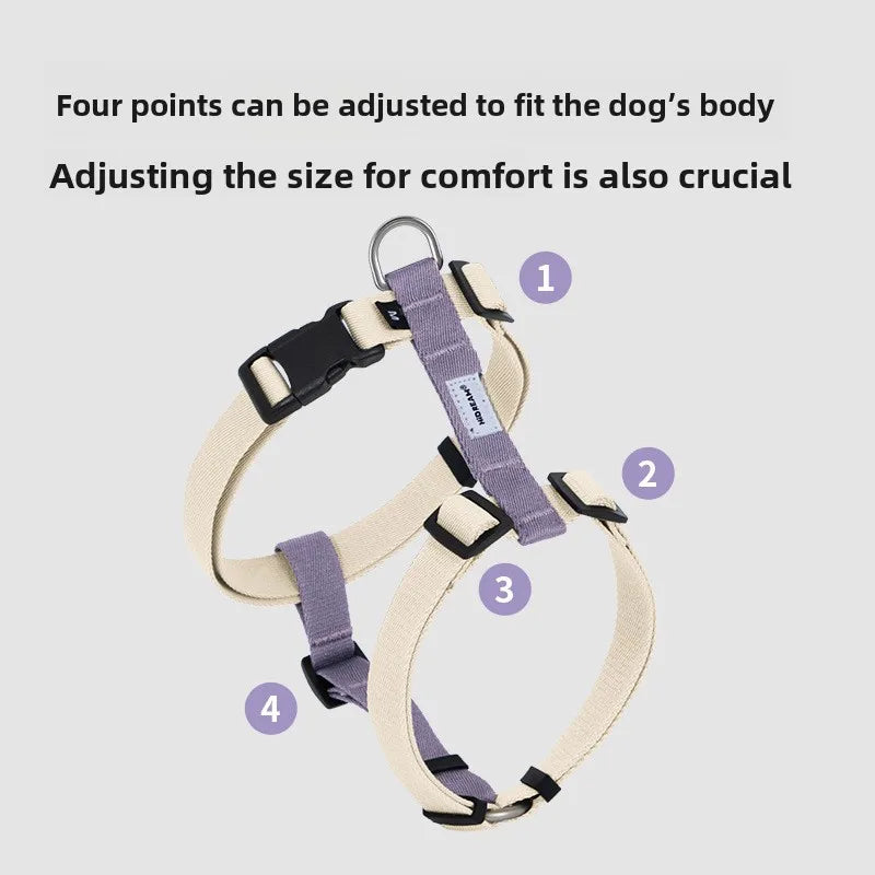 Dog Harness and Leash Set H Shape Light Anti Escape Adjustable