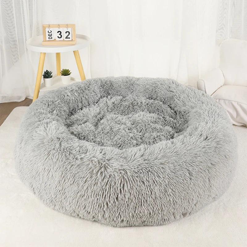 Dog Bed Donut Big Large Round Basket Winter Plush Beds for Dogs