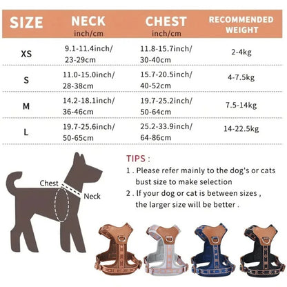 Pet Dog Harness with Durable Webbing  Anti-Deformation Alloy Ring