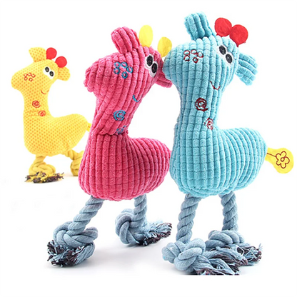 Puppy Kitten Interactive Plush Toy Squeaking Pet Chew Toy