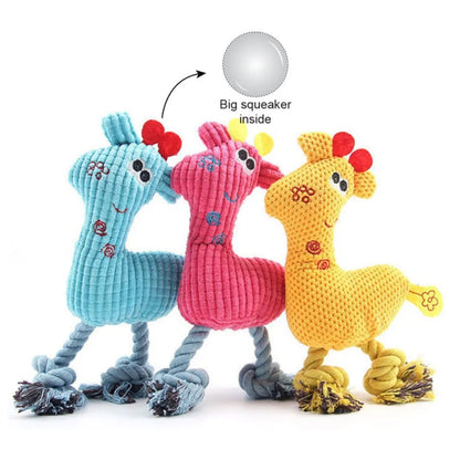Puppy Kitten Interactive Plush Toy Squeaking Pet Chew Toy