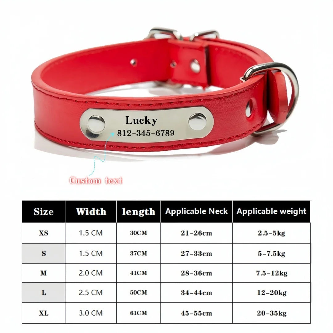 Personalized Name Carved Dog Collar ID Tag  Anti-lost Solid
