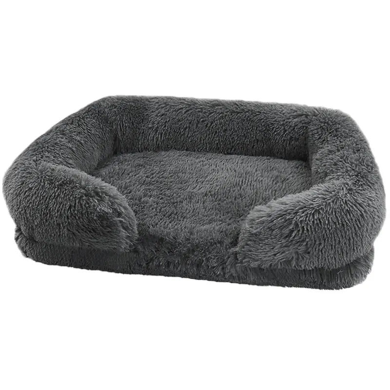 Plush Square Large Dog Bed for All Seasons, Comfortable and Soft Cat Sofa