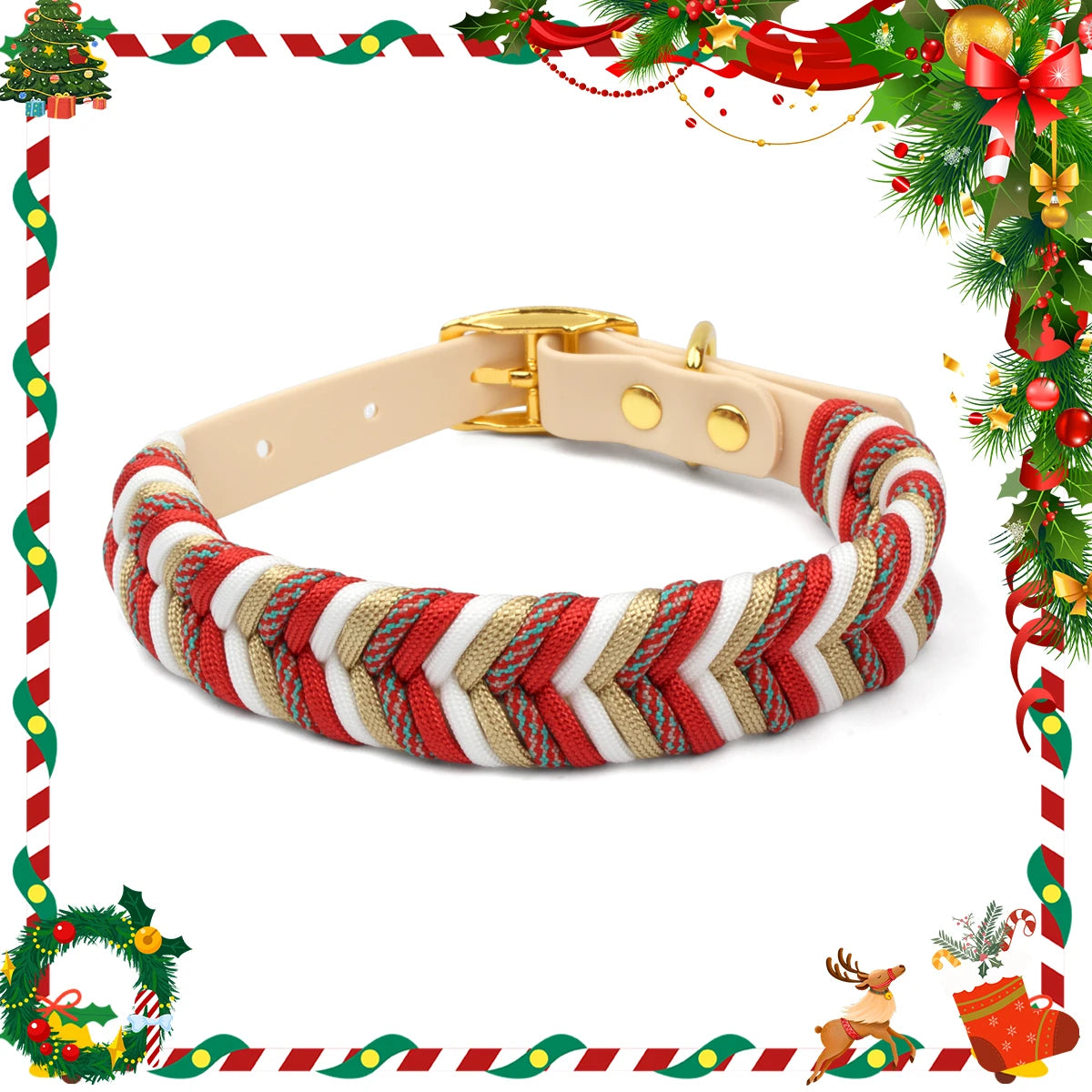 Durable Nylon Pet Dog Collar For Christmas Gifts
