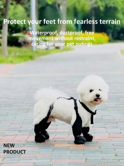 Waterproof Anti-Slip Dog Harness Boots Pet Paw Protector