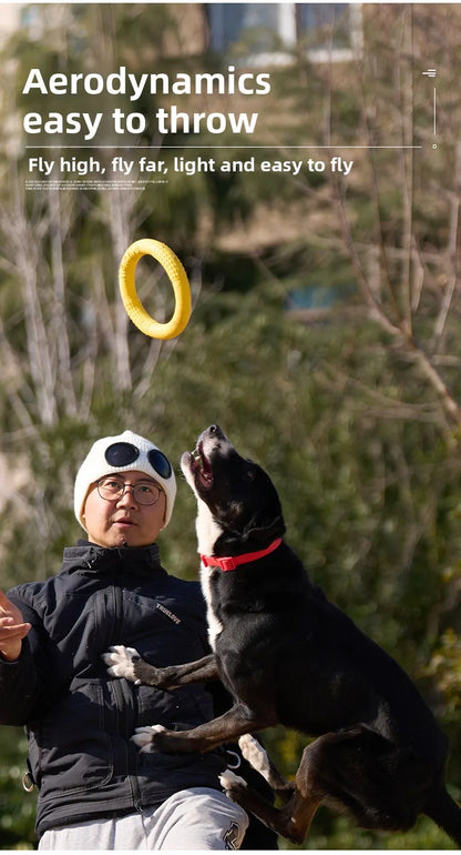 Bite-Resistant Soft Pull-Ring Frisbee Dog Training
