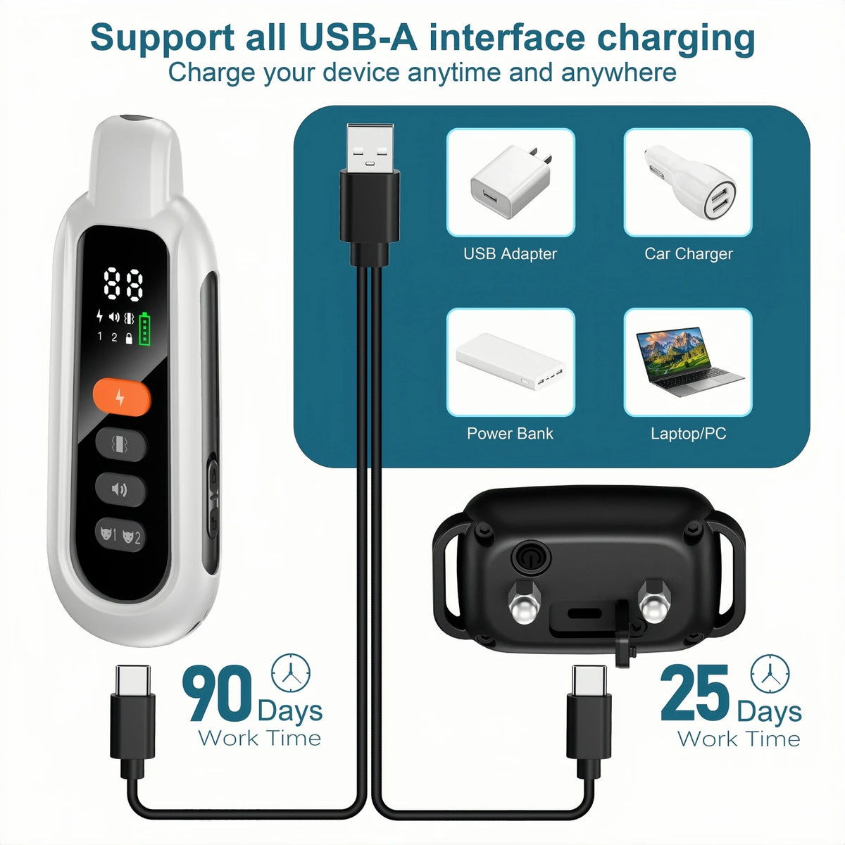 3300FT Electric Dog Training Collar Remote Control Anti-barking