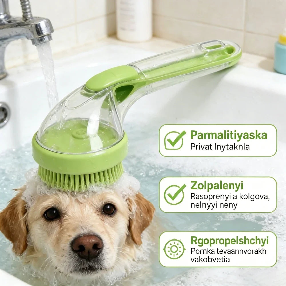 Pet Bathing Brush Long Handle Dog Cleaning Brush