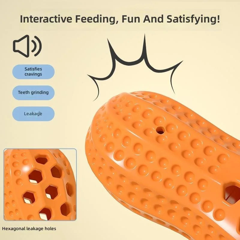 Molar Interactive Play Toy for Teeth Cleaning Pet Sound Peanut