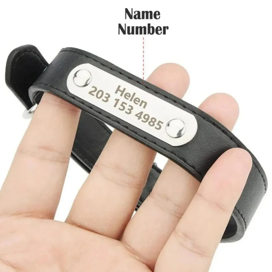 Personalized Name Carved Dog Collar ID Tag  Anti-lost Solid