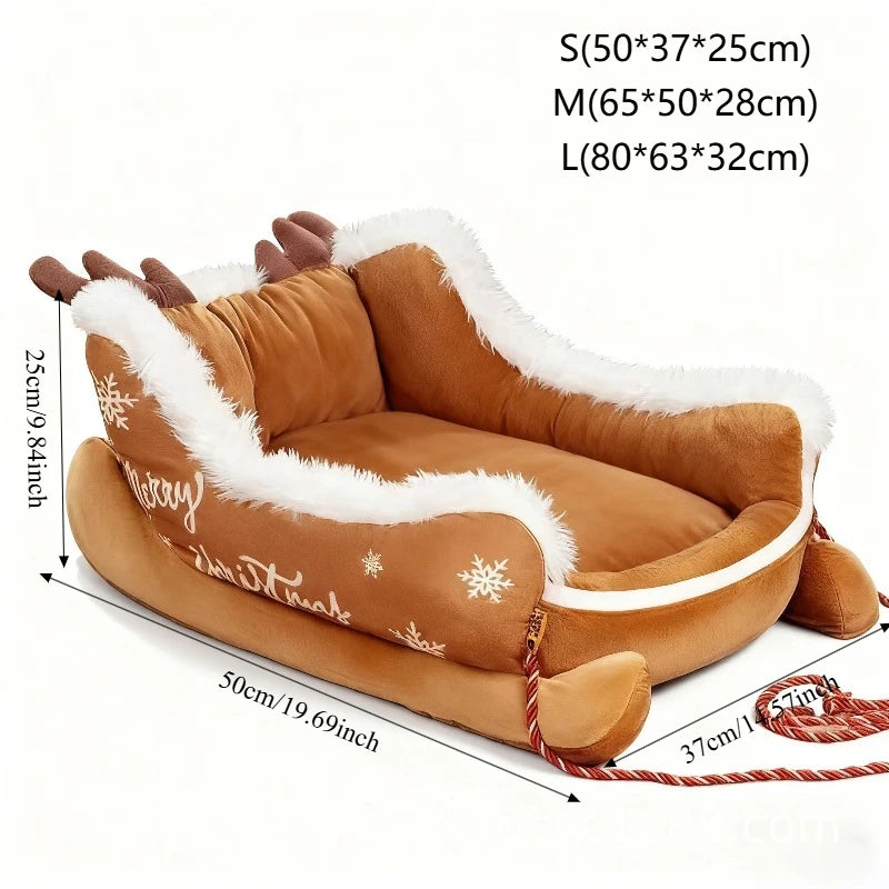 Christmas Washable Dog Sofa Bed Nest Dog Bed Sled