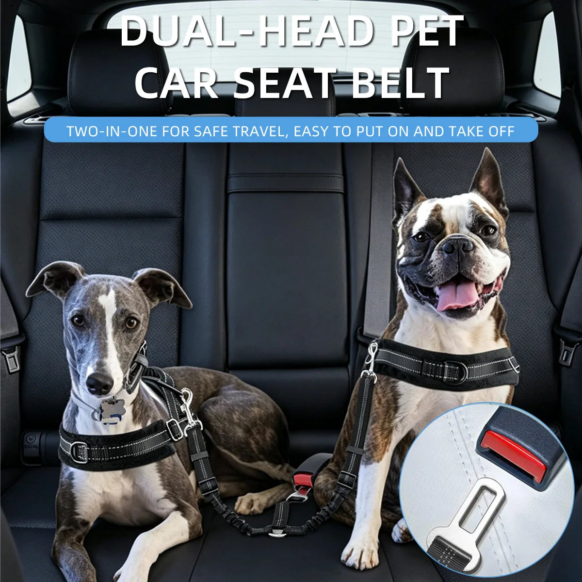 Pet Seat Vehicle Dog Harness Lead Clip Adjustable Pet Cat Dog Car