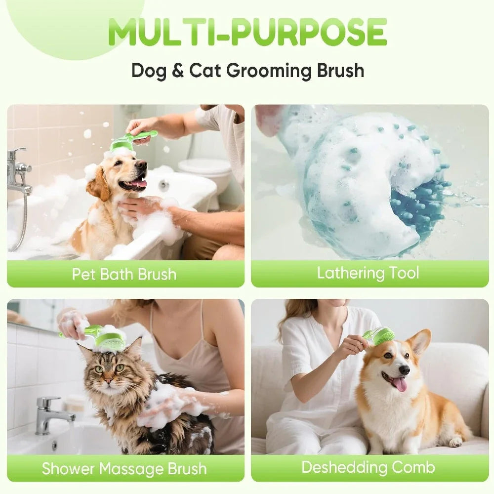 Pet Bathing Brush Long Handle Dog Cleaning Brush