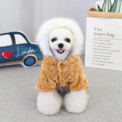 Winter Warm Thicken Dog Jumpsuits Pet Puppy With Hoodie Jacket Coat