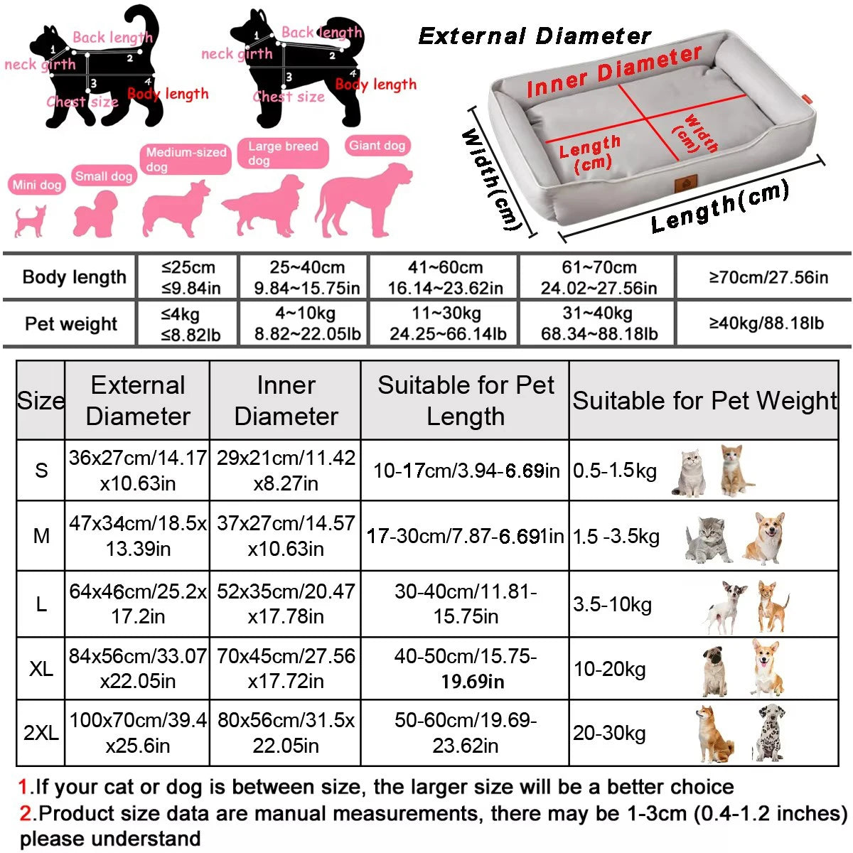 Four Season Square Dog Bed for Large Dog Mattress Bite-resistant