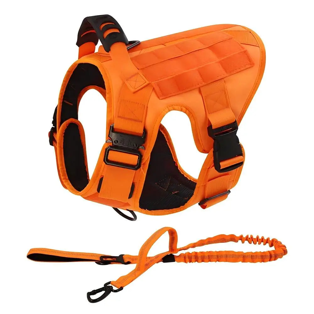 Tactical Dog Harness and Leash Set No Pull Adjustable Military Dog