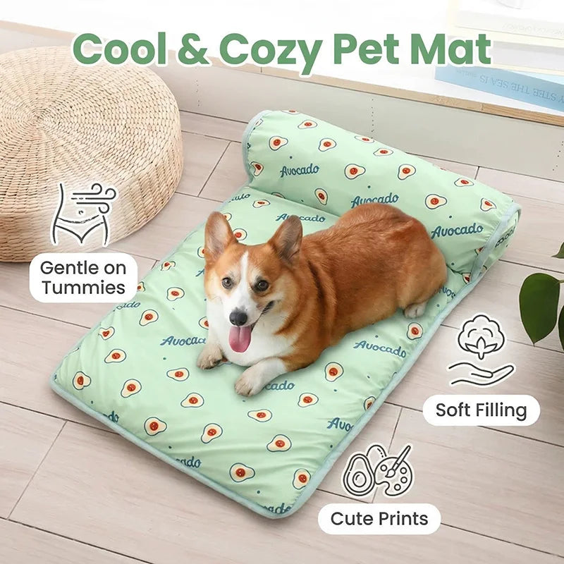 Summer Pet Ice Pad Cooling Mat Ice Silk Cushion Non Slip Washable