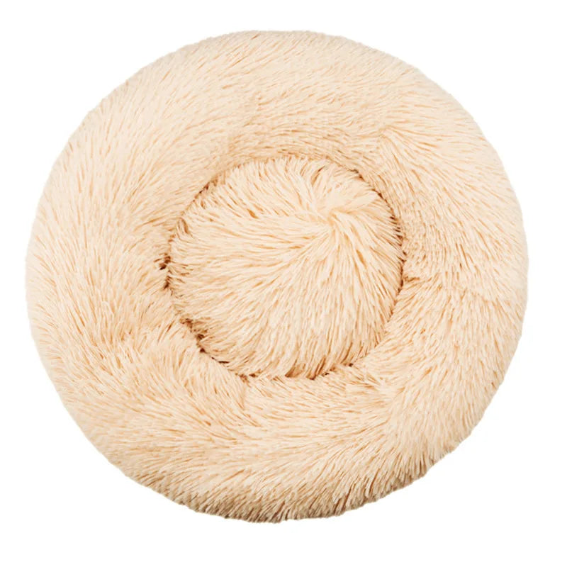 Round Dog Bed Winter Warm Cat Bed Plush Basket for Dog