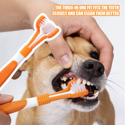 Dog Plastic Toothbrush Removing Tartar Cleaning Mouth Pet Care