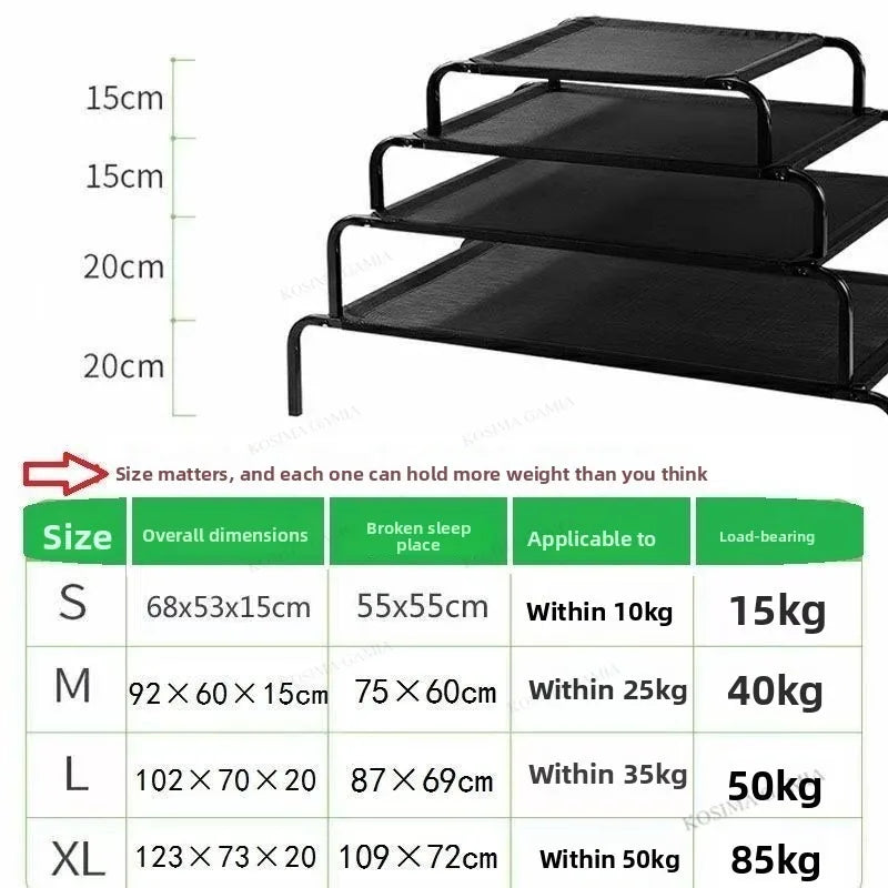 Breathable Dog Bed Summer Camping Cot for Large Dogs