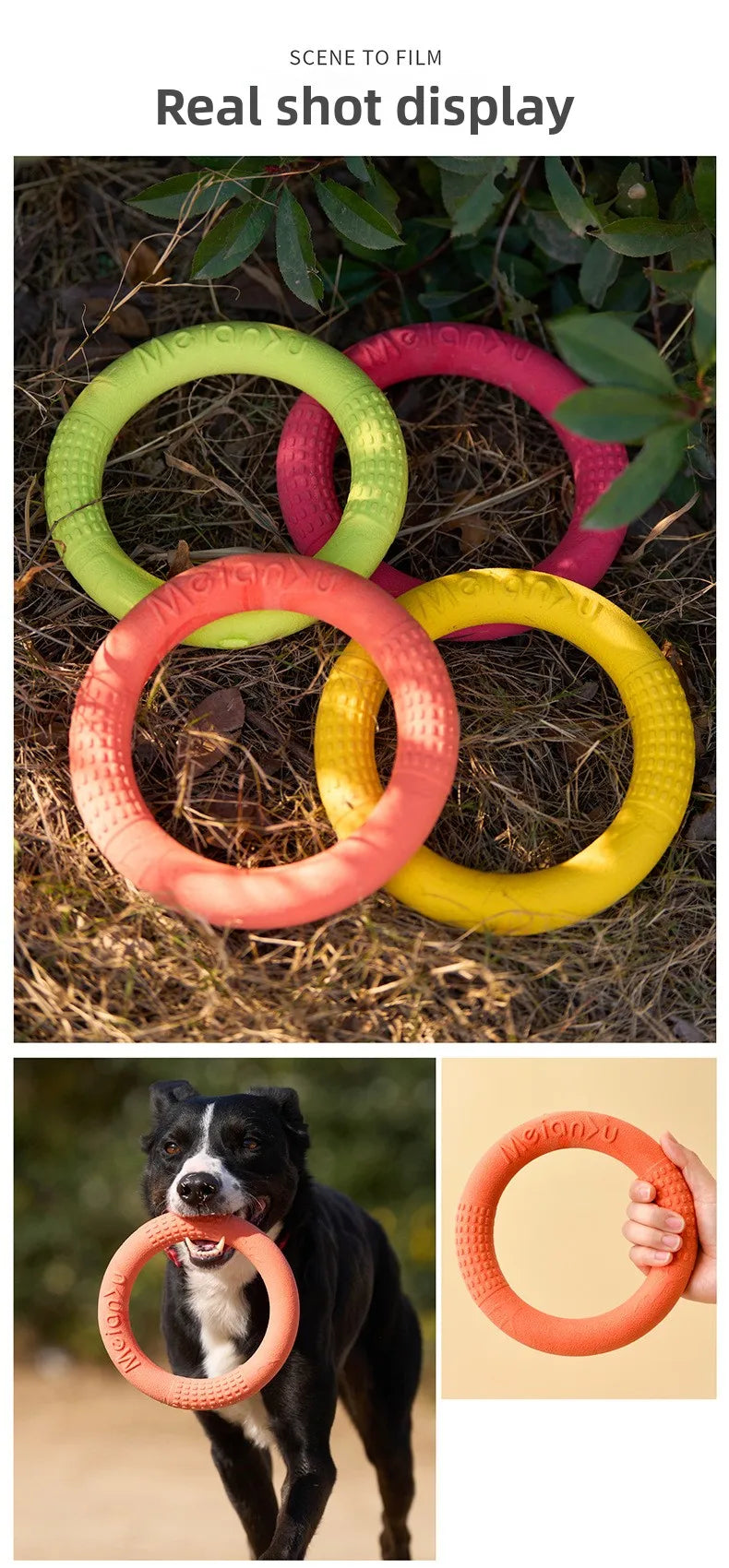Bite-Resistant Soft Pull-Ring Frisbee Dog Training