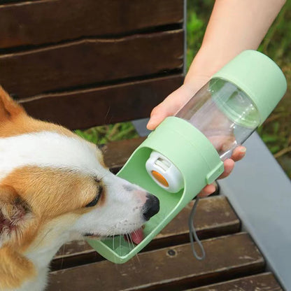 Portable Dog Cat Water Bottle with Storage Food and Water