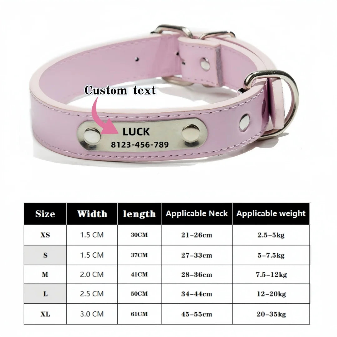Personalized Name Carved Dog Collar ID Tag  Anti-lost Solid