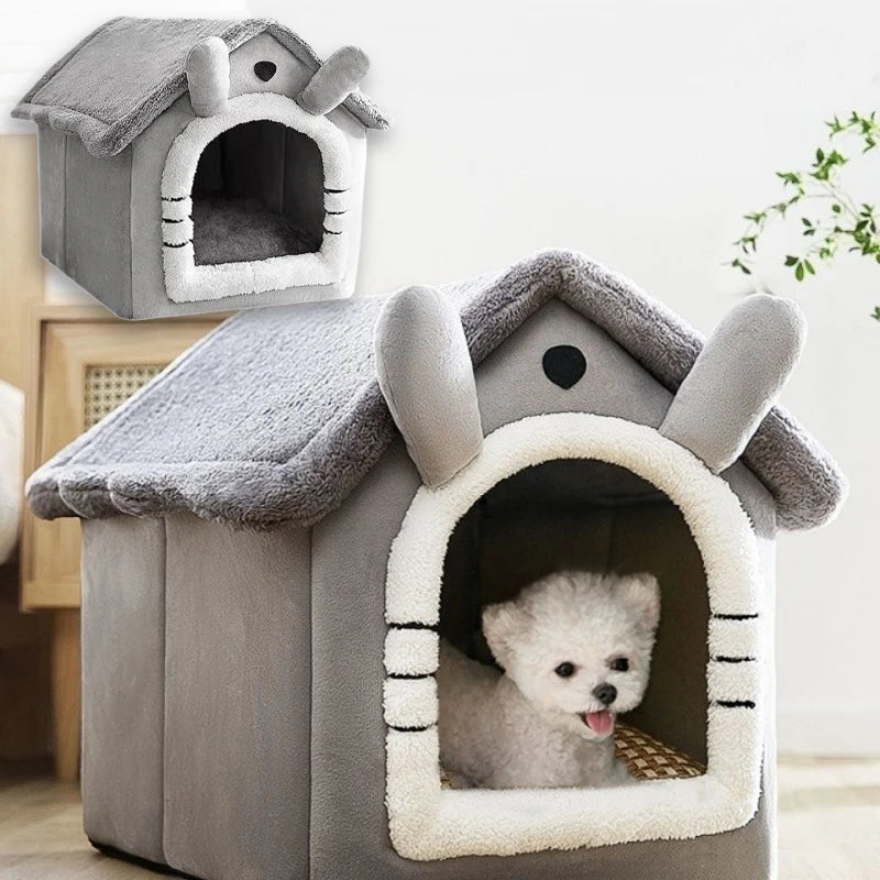 Foldable Pet House Removable Washable Cat House Puppy Cave Sofa Four Seasons