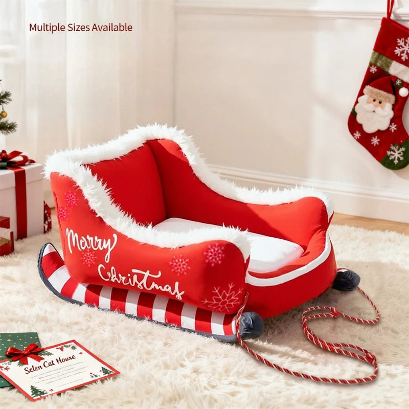 Christmas Washable Dog Sofa Bed Nest Dog Bed Sled