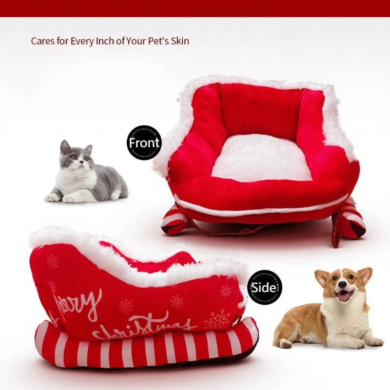 Christmas Washable Dog Sofa Bed Nest Dog Bed Sled