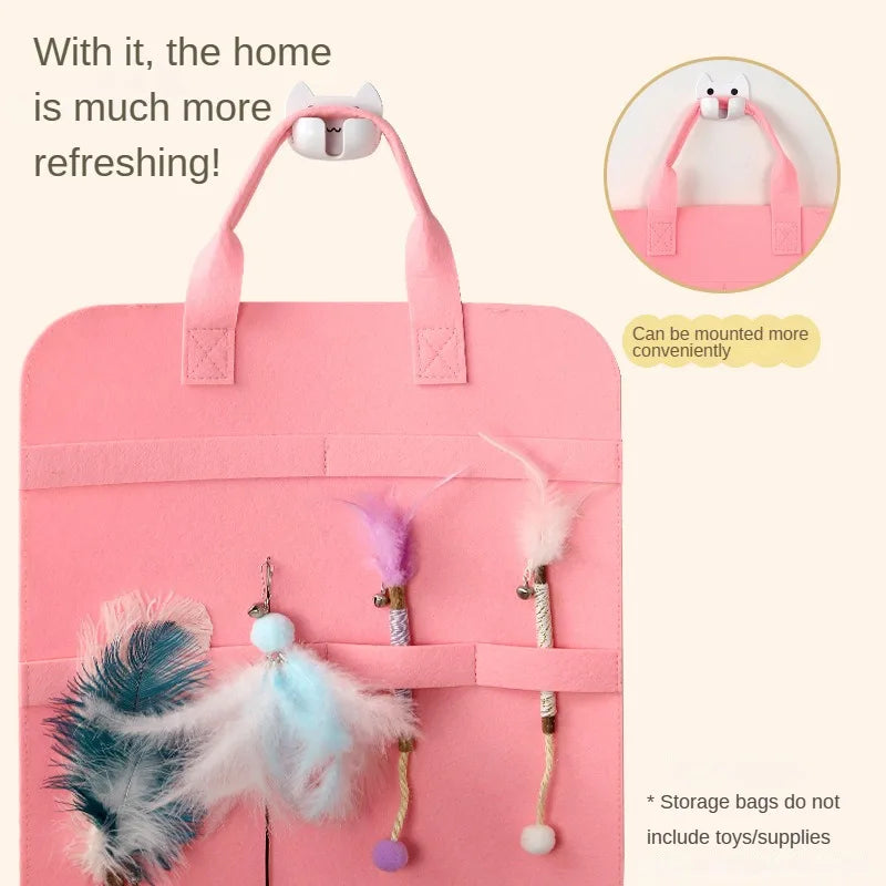 Pet Storage Bag Cat Toy Storage for Cat Stick Toys Catnip