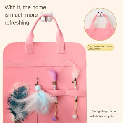 Pet Storage Bag Cat Toy Storage for Cat Stick Toys Catnip