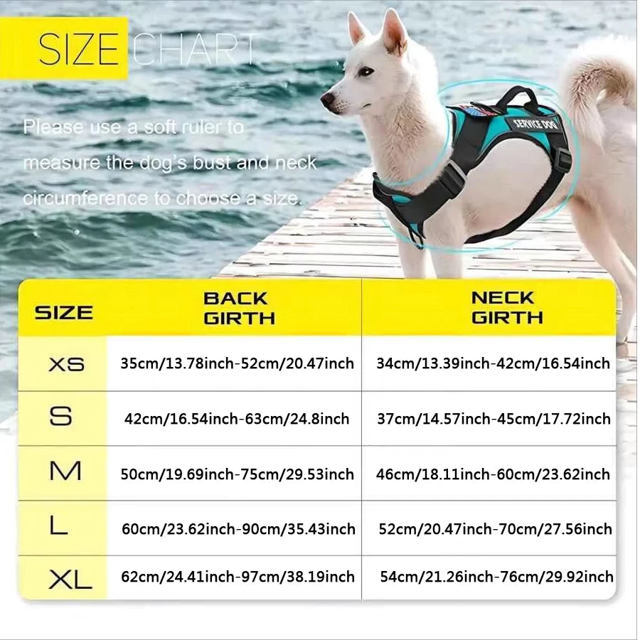 Reflective Dog Harness Vest Adjustable Soft Oxford Inner Mesh