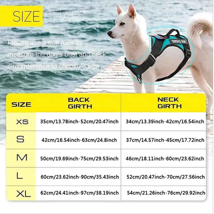 Reflective Dog Harness Vest Adjustable Soft Oxford Inner Mesh
