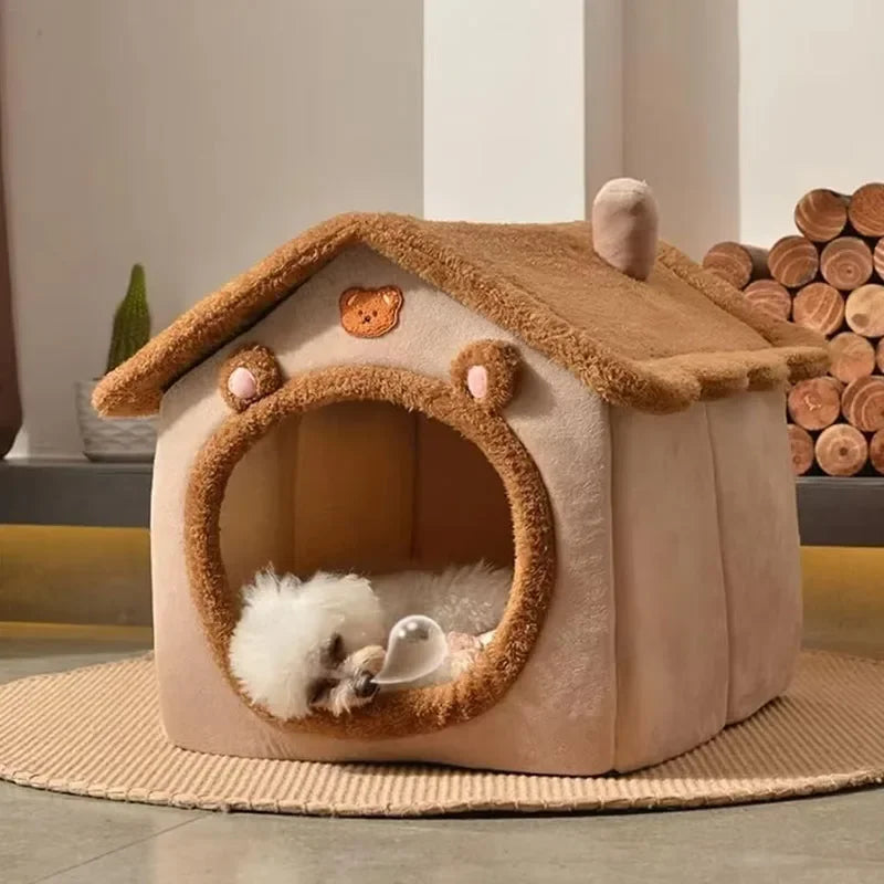 Foldable Pet House Removable Washable Cave Sofa Pet Bed