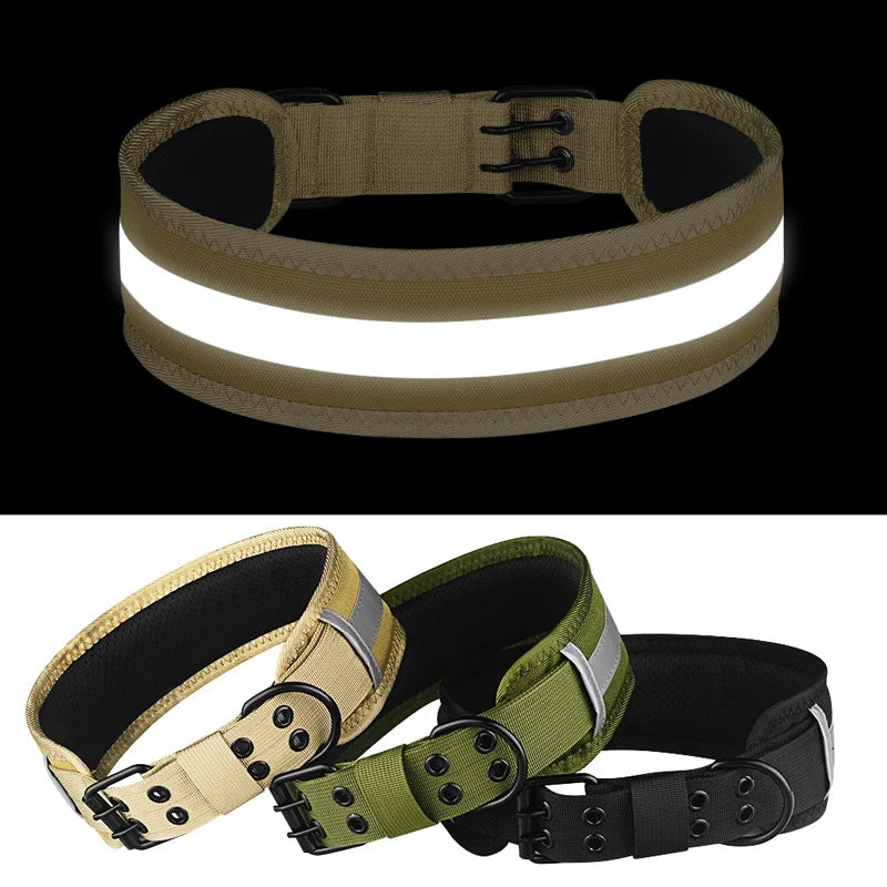 Reflective Solid Color Dog Collar  Polyester Breathable & Comfortable