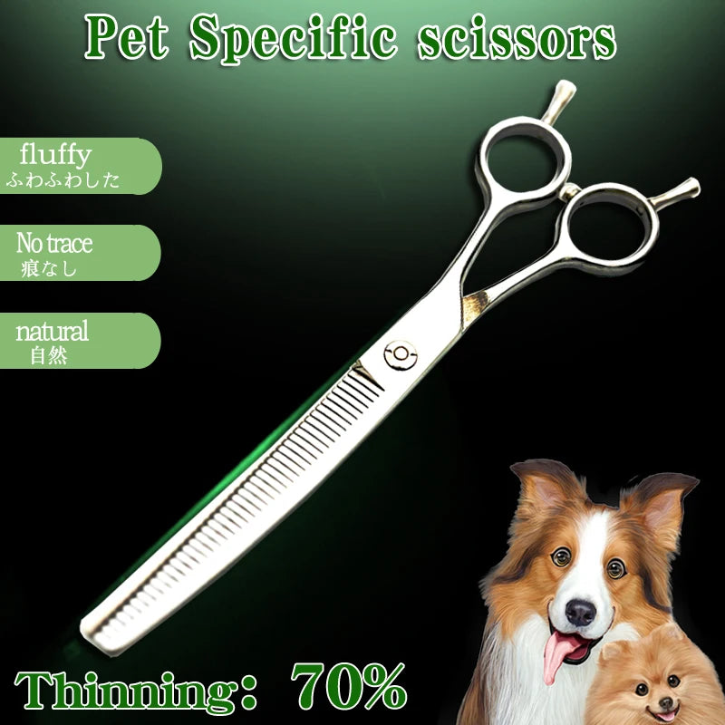 Pet Scissors, Dog Grooming, Hair Trimming, 7" Double-Tailed