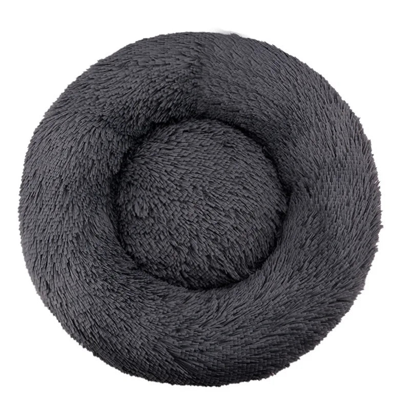 Round Dog Bed Winter Warm Cat Bed Plush Basket for Dog