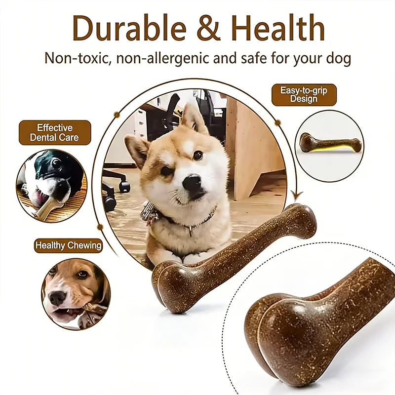 Natural Non-Toxic Indestructible Dog Bone Chew Toy