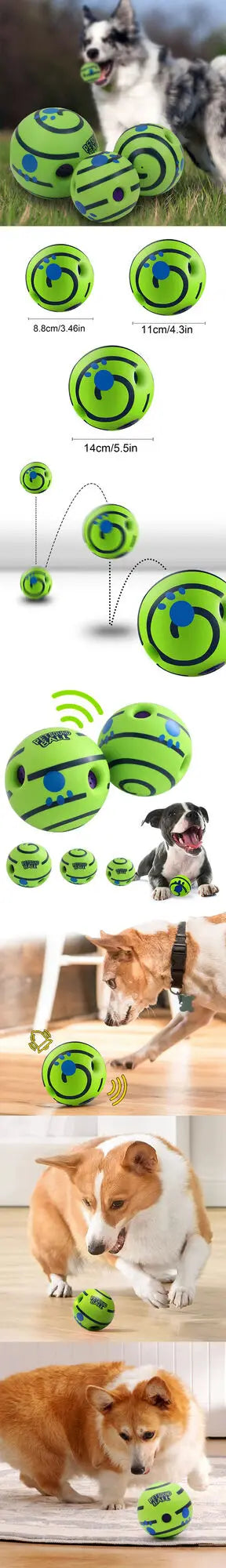 Dog Toy Wobble Wag Giggle Glow Ball Interactive Toy Fun