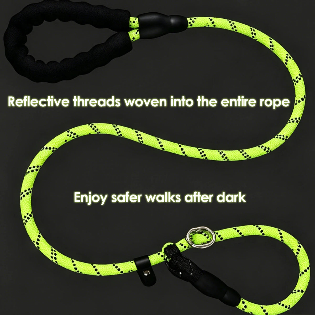Slip Rope Dog Leash Training 1.7M Adjustable Loop Collar
