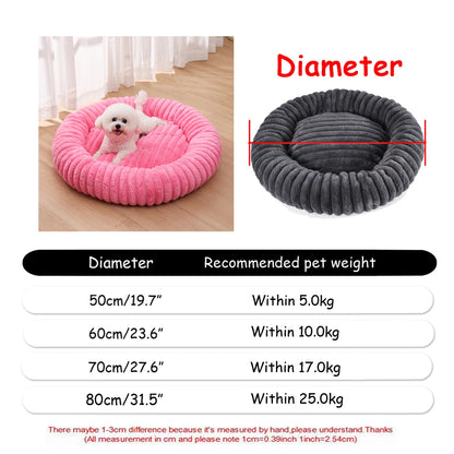 40-90cm 6 Sizes Round Pet Bed for Large Dog Bed Super Soft Cat Bed