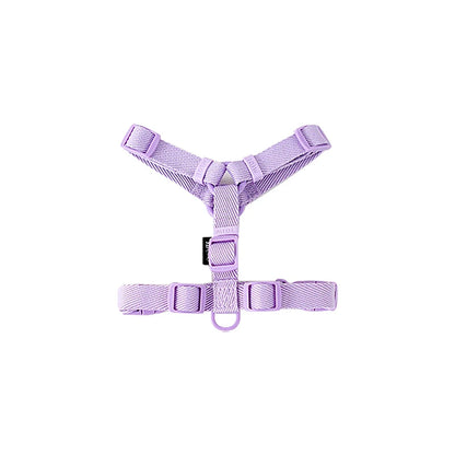Adjustable Dog Harness Collar Leash Set Macarone Color