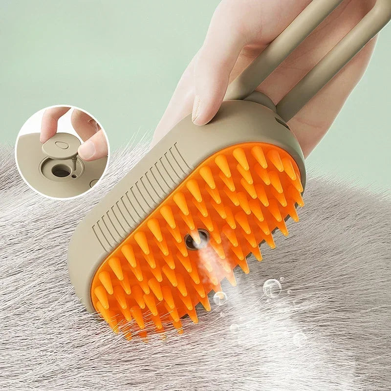 3 in 1 Pet Steam Brush Cat Dog Steamy Spray Massage