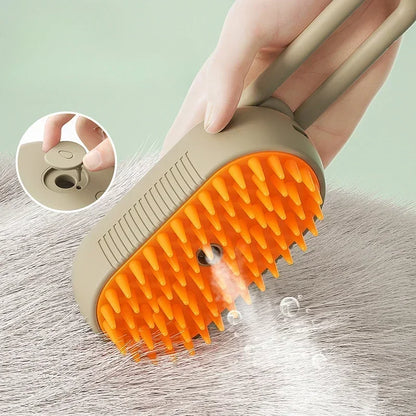 3 in 1 Pet Steam Brush Cat Dog Steamy Spray Massage