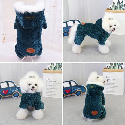 Winter Warm Thicken Dog Jumpsuits Pet Puppy With Hoodie Jacket Coat