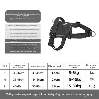 Dog Harness No Pull Easy On Escape Proof Adjustable Reflective Breathable