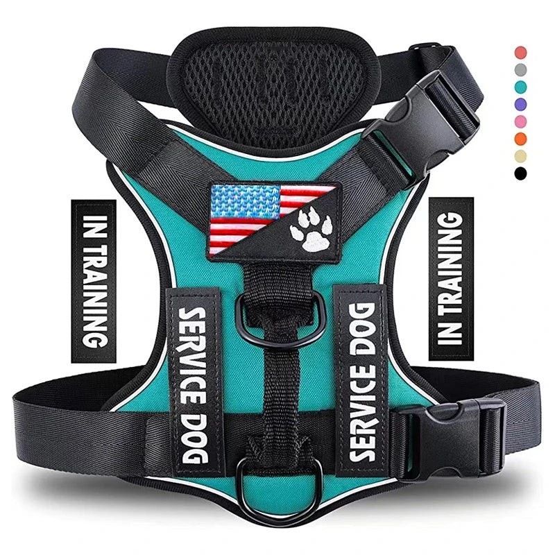 Reflective Dog Harness Vest Adjustable Soft Oxford Inner Mesh