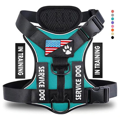 Reflective Dog Harness Vest Adjustable Soft Oxford Inner Mesh